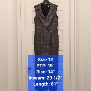 Tahari ASL Double Breasted Sleeveless Jumpsuit, EUC, Size 12